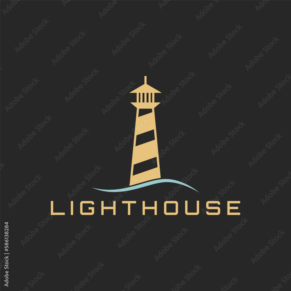 river lighthouse logo design vector river lighthouse logo design vector