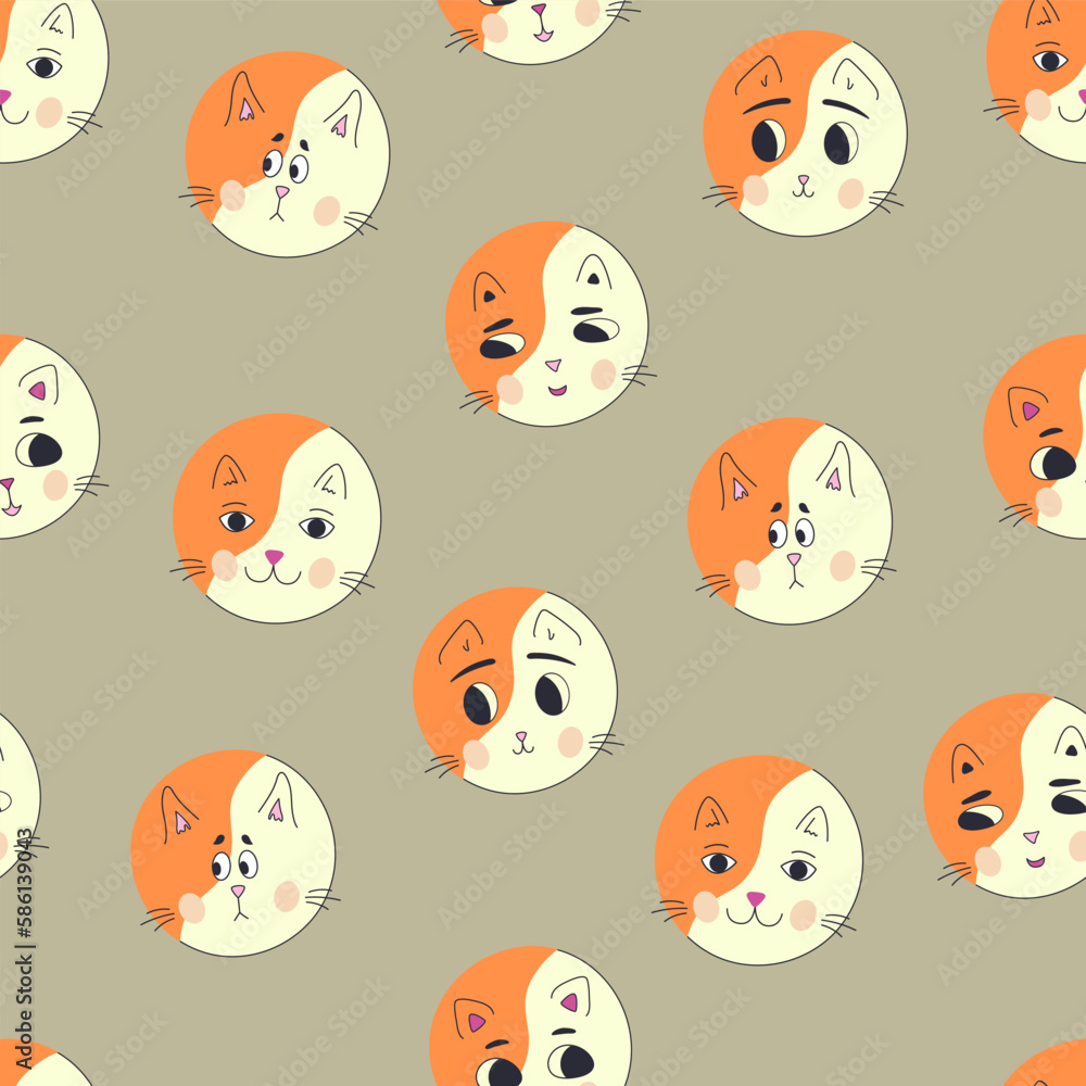Funny cat face, abstract personage, mascot design, funny face, cute icon. Funny cat face, abstract personage, mascot design, funny face, cute icon.