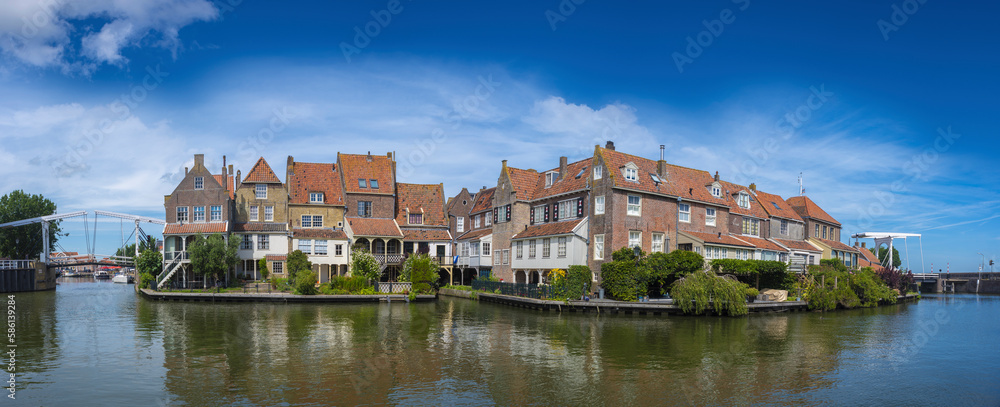 Historische Altstadt beim Alten Hafen in Enkhuizen. Provinz Nordholland in den Niederlanden