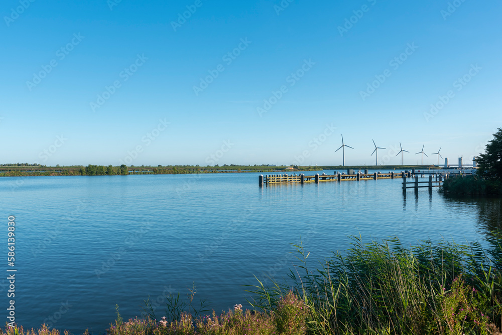 Landschaft am IJsselmeer bei Enkhuizen. Provinz Nordholland in den Niederlanden