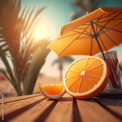 Orange Juice at beach