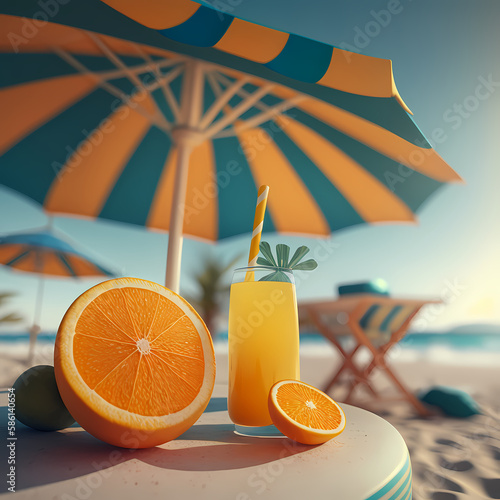 Orange Juice at beach