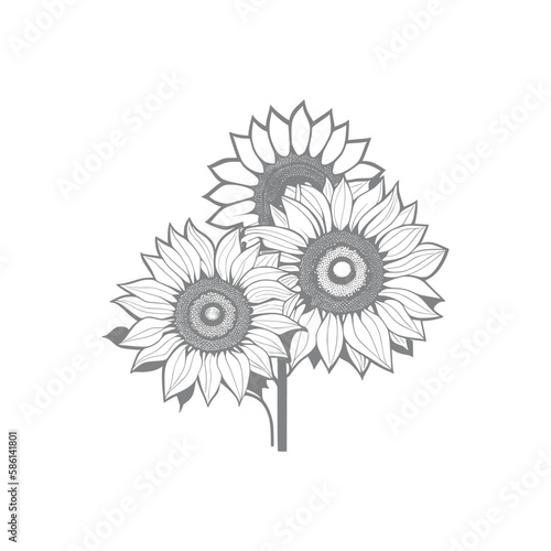 Perfectly Flower crafted for coloring book pages for adults. The intricate black and white lines will add a touch of elegance to your wedding invitations, branding, boutique logos, labels.