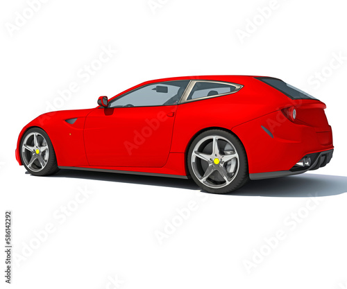 Racecar 3D rendering on white background © 3D Horse
