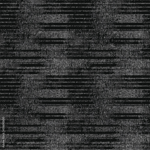 Hand drawn striped seamless pattern. Monochrome horizontal dry brush strokes texture. Abstract vintage noisy textured background. Vector Shibori Watercolor Abstract irregular striped textured