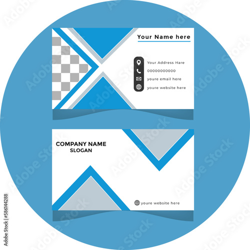  double sided business card design template , blue and white business card 
creative business card and name card horizontal simple clean template vector business card.