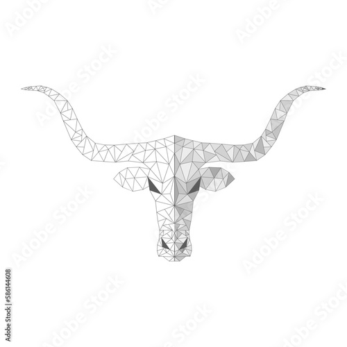The Longhorn bull is a symbol of Texas. For a logo, banner, web, as a symbol. Long Horn Bull Buffalo Cow Cattle Head Toro Taurus logo design inspiration.