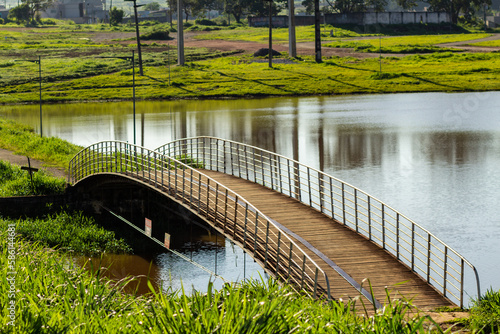 Uma pequena ponte sobre o Rio dos Bois na cidade de Anicuns, Brasil. photo
