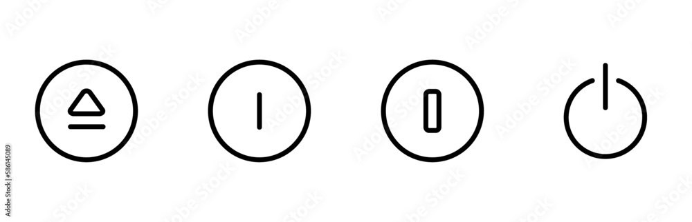 On-off icon. Turn on, Turn off icons. Set of power buttons. Vector illustration. Can use for UI and mobile app, web site interface. On-off icon. Turn on, Turn off icons. Set of power buttons. Vector illustration. Can use for UI and mobile app, web site interface.