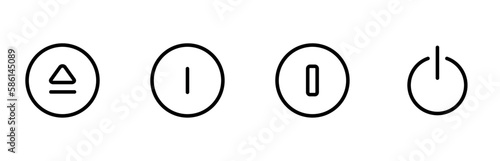 On-off icon. Turn on, Turn off icons. Set of power buttons. Vector illustration. Can use for UI and mobile app, web site interface.