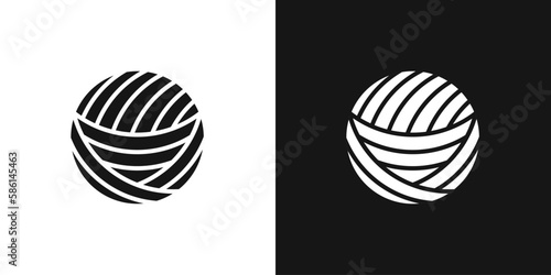 Yarn ball icon. Yarn clew sign, wool symbol
