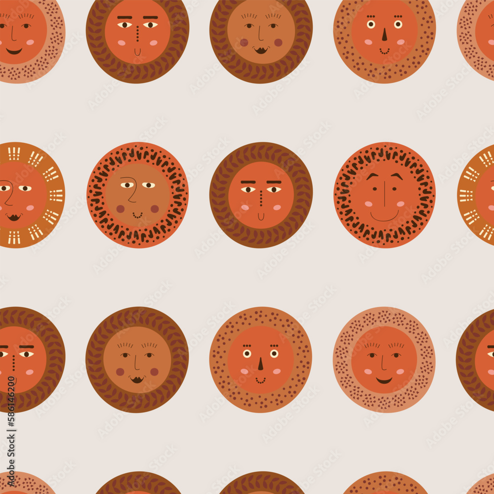 Fototapeta premium Male bizarre visage, abstract personage, mascot design, funny face, cute icon