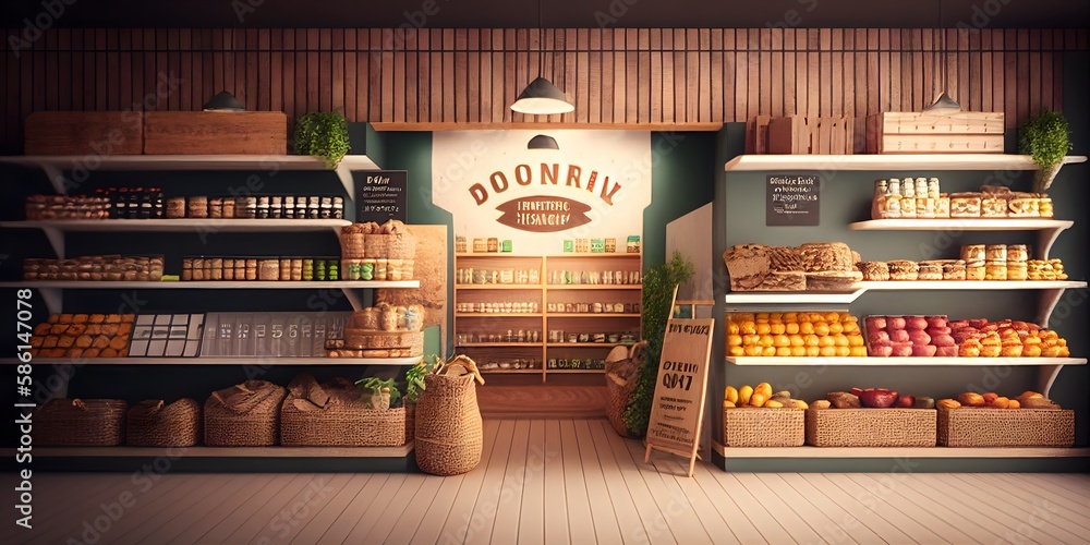 Vibrant produce on display,digital illustration generative AI