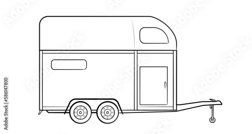 Horse trailer vector stock illustration.