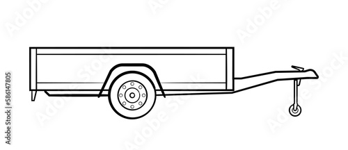 Car's open trailer vector stock illustration.