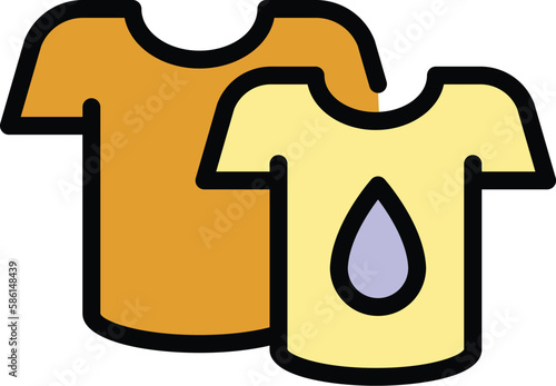 Printed shirts icon. Outline Printed shirts vector icon for web design isolated on white background color flat