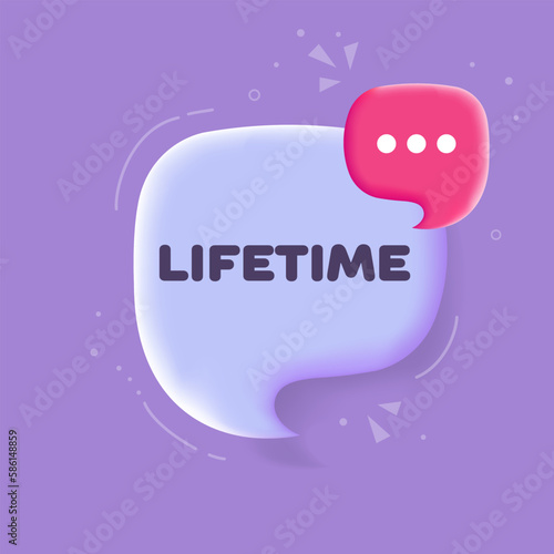 Lifetime. Flat, purple, Lifetime banner. Vector illustration.