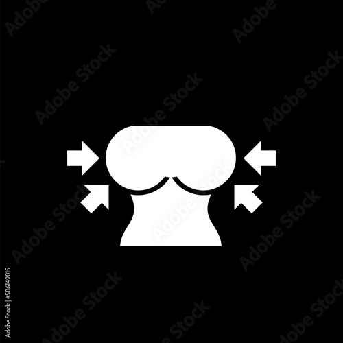 Breast Augmentation icon. Meticulously designed  isolated on black 