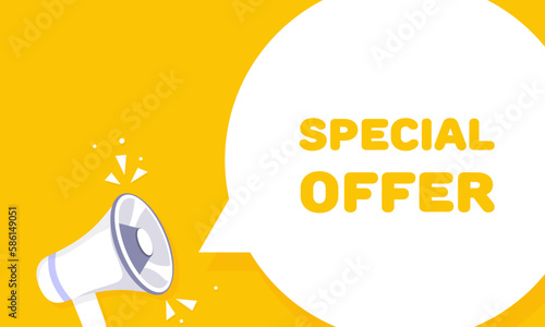Special offer. Flat, yellow, special offer banner. Vector illustration.