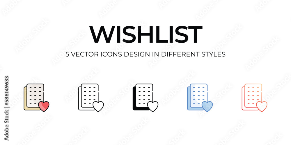 Wishlist icon. Suitable for Web Page, Mobile App, UI, UX and GUI design. Wishlist icon. Suitable for Web Page, Mobile App, UI, UX and GUI design.