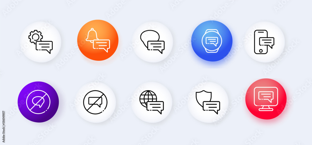 Online chat. Flat, color, online chat icons set. vector icon. Online chat. Flat, color, online chat icons set. vector icon.