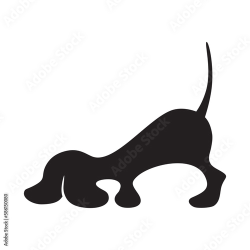abstract, little dog sniffing
