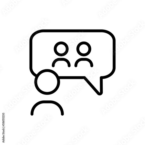 Communication. Line icon, black, communication icon. Vector.