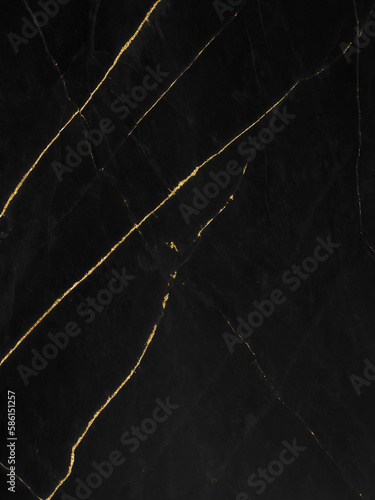 Black and gold marble luxury wall texture with shiny golden line pattern abstract background, Vertical image.
