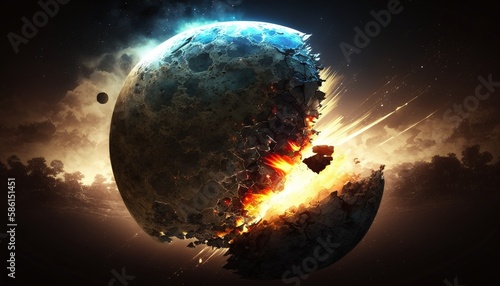 Catastrophic Impact of a Startling Image of an Asteroid Collision with Earth Generated by AI