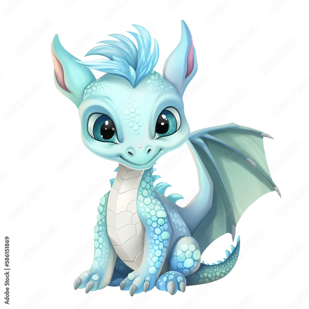 Cute Air Dragon. Generative AI Cute Air Dragon. Generative AI