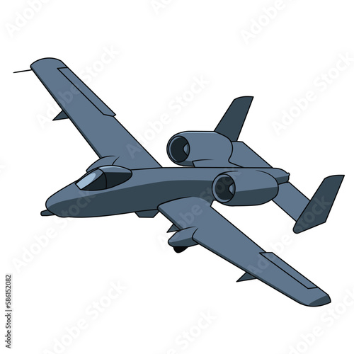 Thunderbolt military aircraft vector design