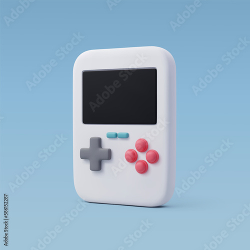 3d Vector Handheld portable game console, Video game console portable, Game concept. Game concept.