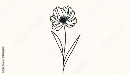 Simply minimalist design, flower logo, generative AI.
