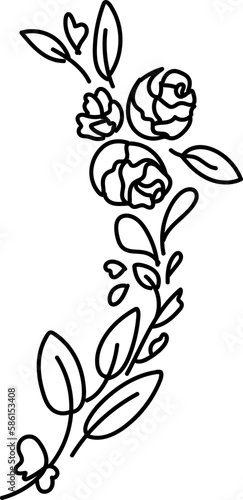 flower floral wreath frame border doodle illustration