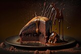 chocolate lava cake, generative AI illustration