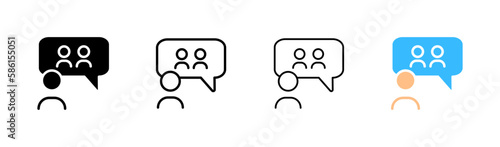Interlocutors. Different styles, color, set of icons interlocutors. Vector icons.