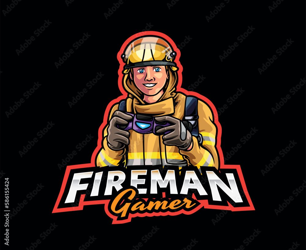 Flame Hero Gamer Mascot Logo Design Flame Hero Gamer Mascot Logo Design
