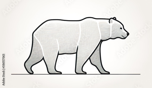 Minimalistic bear logo  flat design  generative AI.