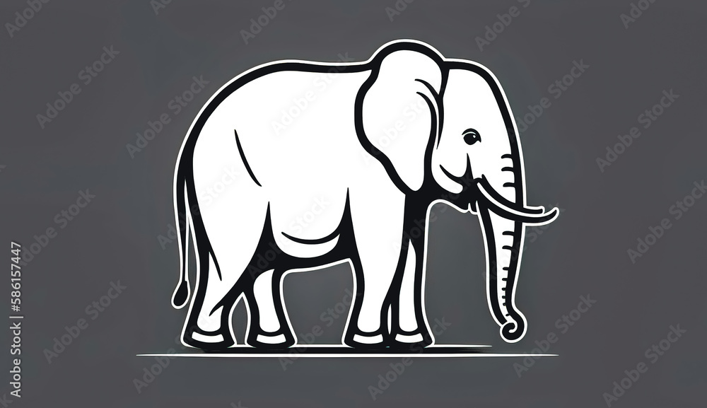 Obraz premium Creative illustration with elephant, logo, generative AI.