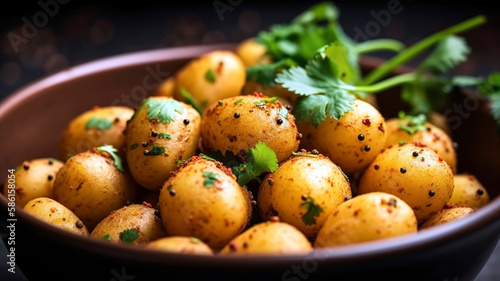 Tasty and Crunchy Pan Fried Baby Potatoes with Jeera and Coriander