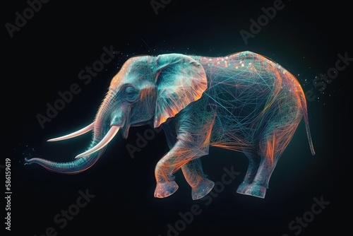 fantastic baby elephant is flying an abstract dream ai generated