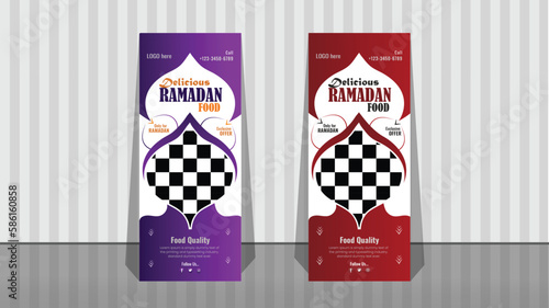 Roll Up Banner design. Ramadan special food design banner. 