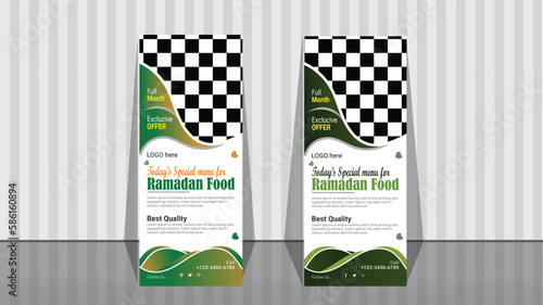 Roll Up Banner design. Ramadan special food design banner. 