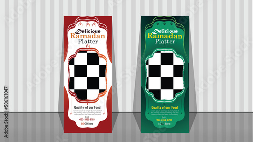 Roll Up Banner design. Ramadan special food design banner. 