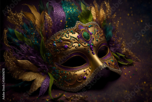 venetian carnival mask, Generative AI © Smilego