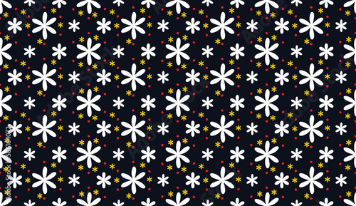 Geometric ethnic pattern seamless flower color oriental.
seamless pattern.Design for fabric,curtain,black background, carpet, shawl,clothing,wrapping, Batik,fabric,handkerchief,Vector illustration.