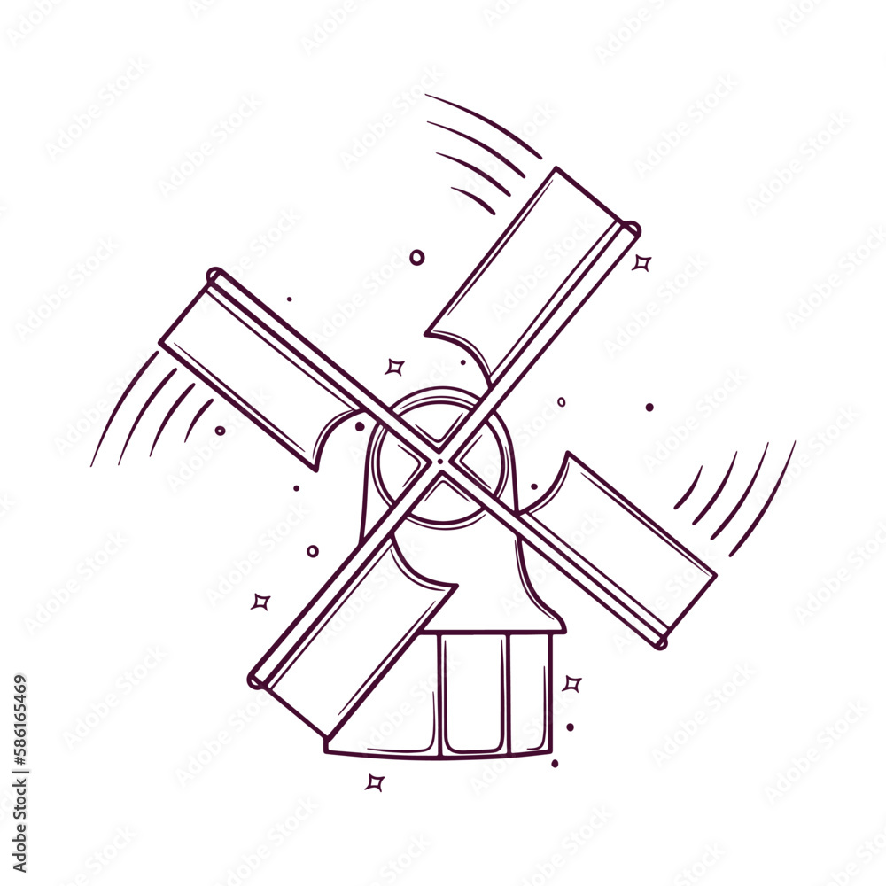 hand drawn mill vector illustration hand drawn mill vector illustration