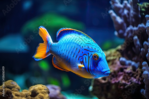 tropical fishes in the coral reef, generative AI