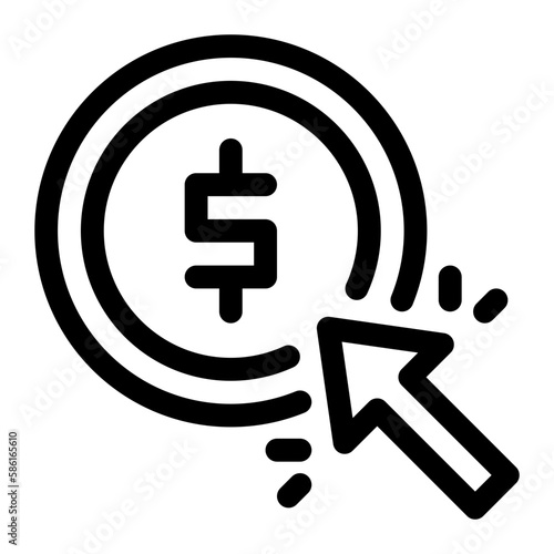 pay per click line icon