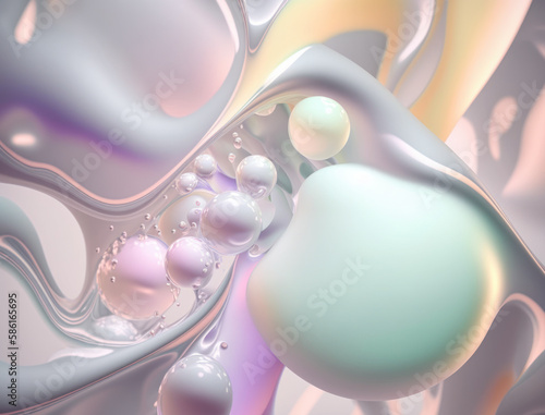 Light pastel colors fluid wavy liquid abstract background created with Generative AI technology
